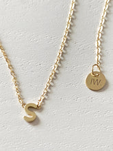 Load image into Gallery viewer, Mini Letter Necklace Solid Gold