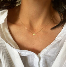 Load image into Gallery viewer, Mini Letter Necklace Solid Gold
