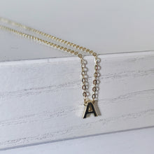 Load image into Gallery viewer, Mini Letter Necklace Solid Gold