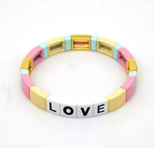 Load image into Gallery viewer, Love Tile Bracelet - assorted colours
