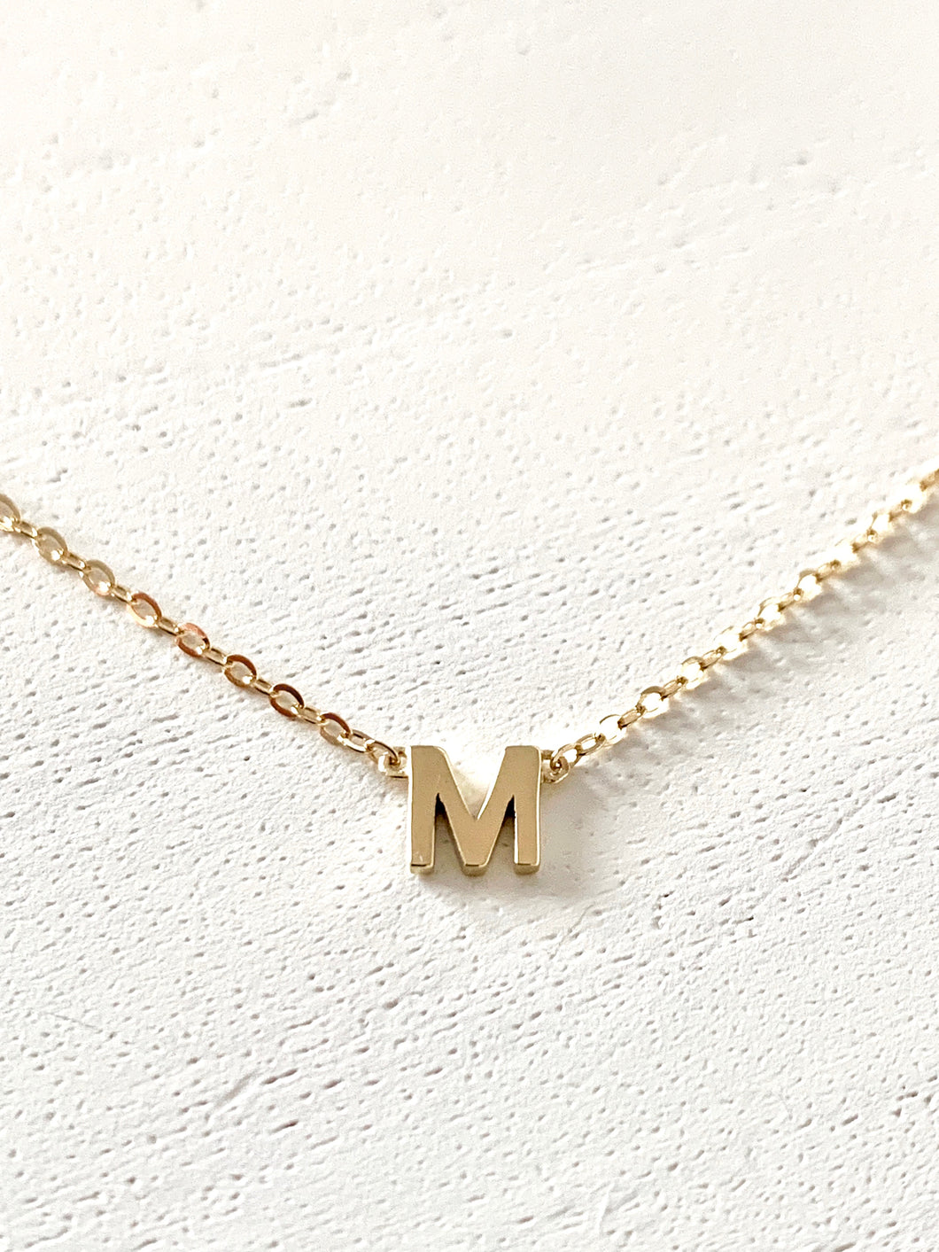 Mini Letter Necklace Solid Gold