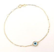 Load image into Gallery viewer, Solid Gold Evil Eye Talisman Bracelet
