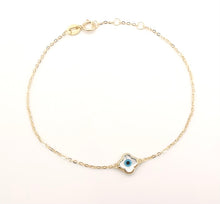 Load image into Gallery viewer, Solid Gold Evil Eye Talisman Bracelet
